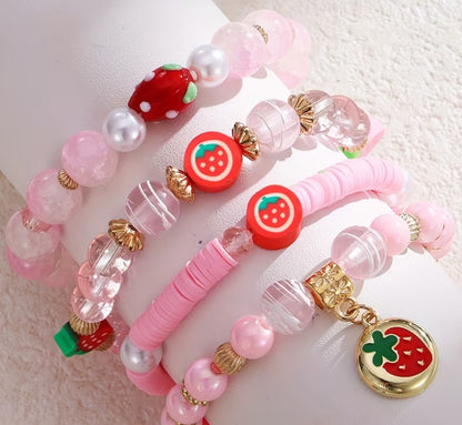 Strawberry beaded bracelets