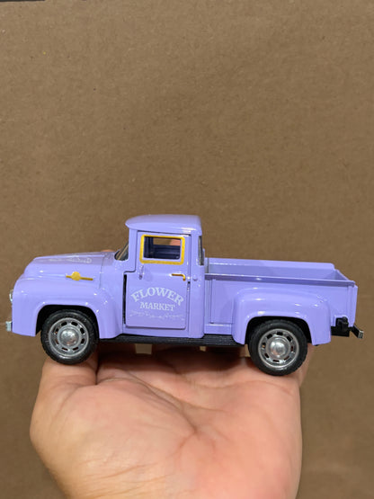 💜 Miniature Lavender Flower Market Pickup Truck