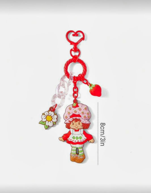 Strawberry Shortcake 3D Strawberry Flower Keychain
