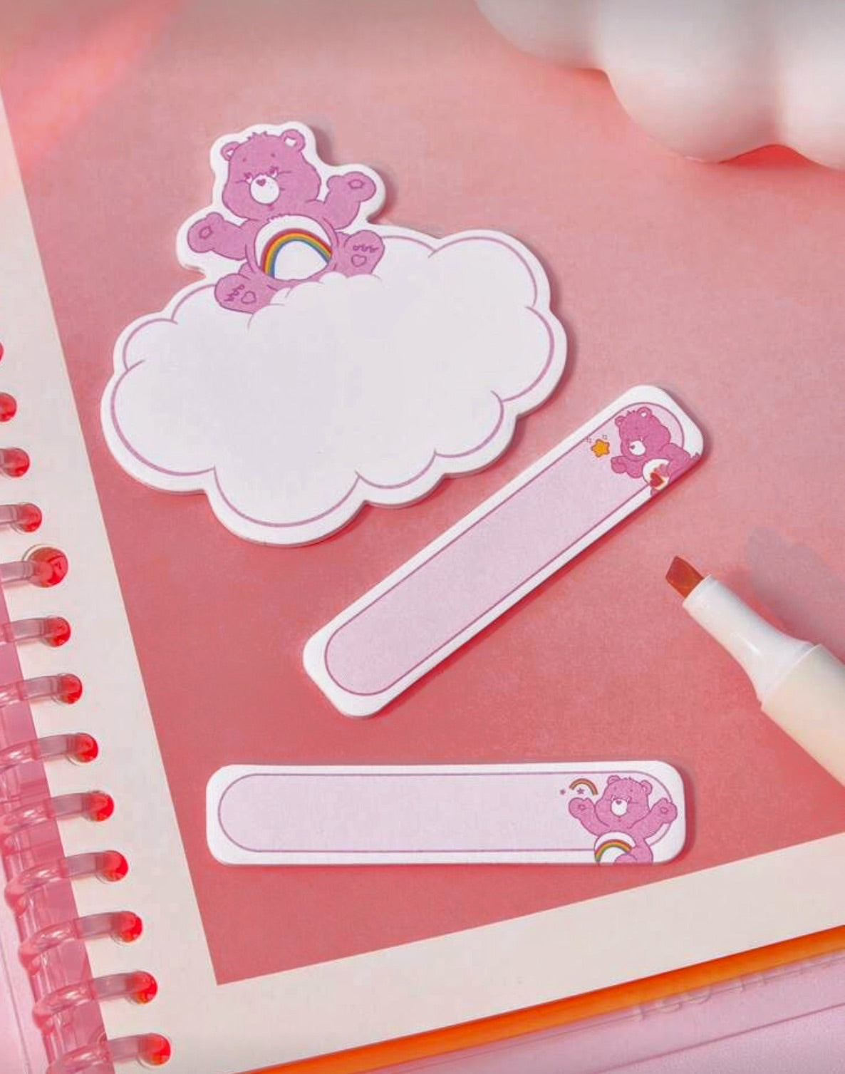 Care Bears 60-Sheet Pink Heart-Shaped Sticky Notes
