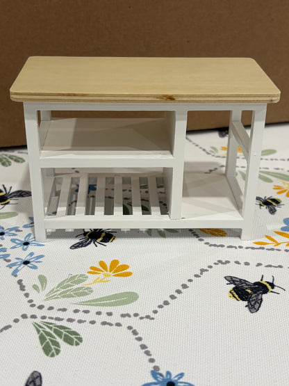 1:12 Scale Miniature Farmhouse Kitchen Island