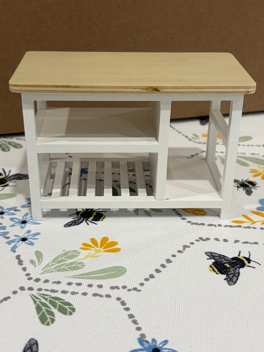 1:12 Scale Miniature Farmhouse Kitchen Island