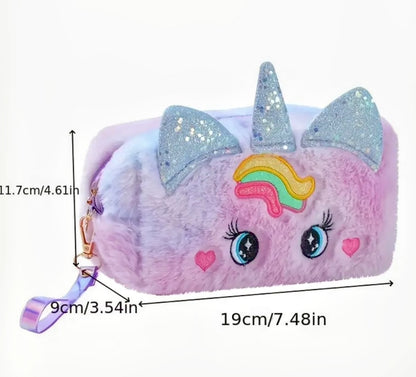 Plush Unicorn Makeup Bag