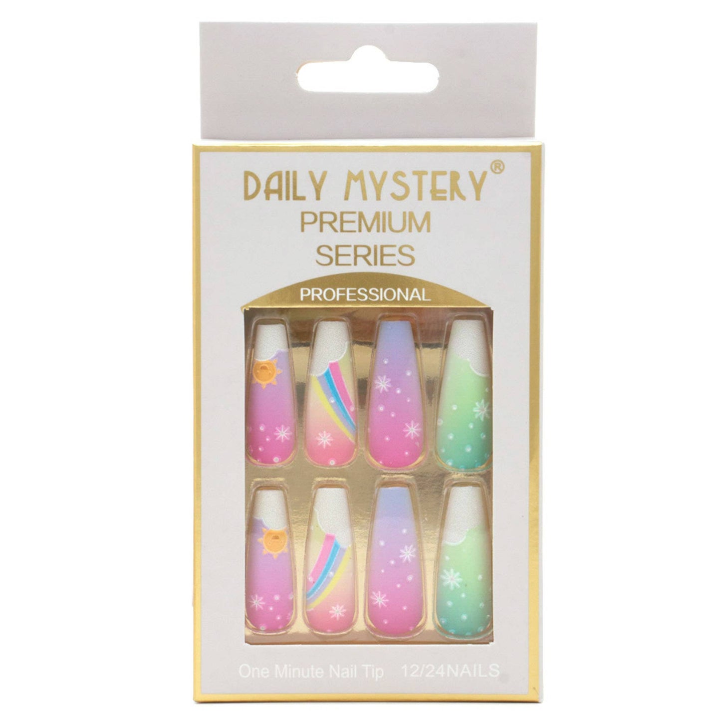 Pastel Rainbow & Star Press-On Nails