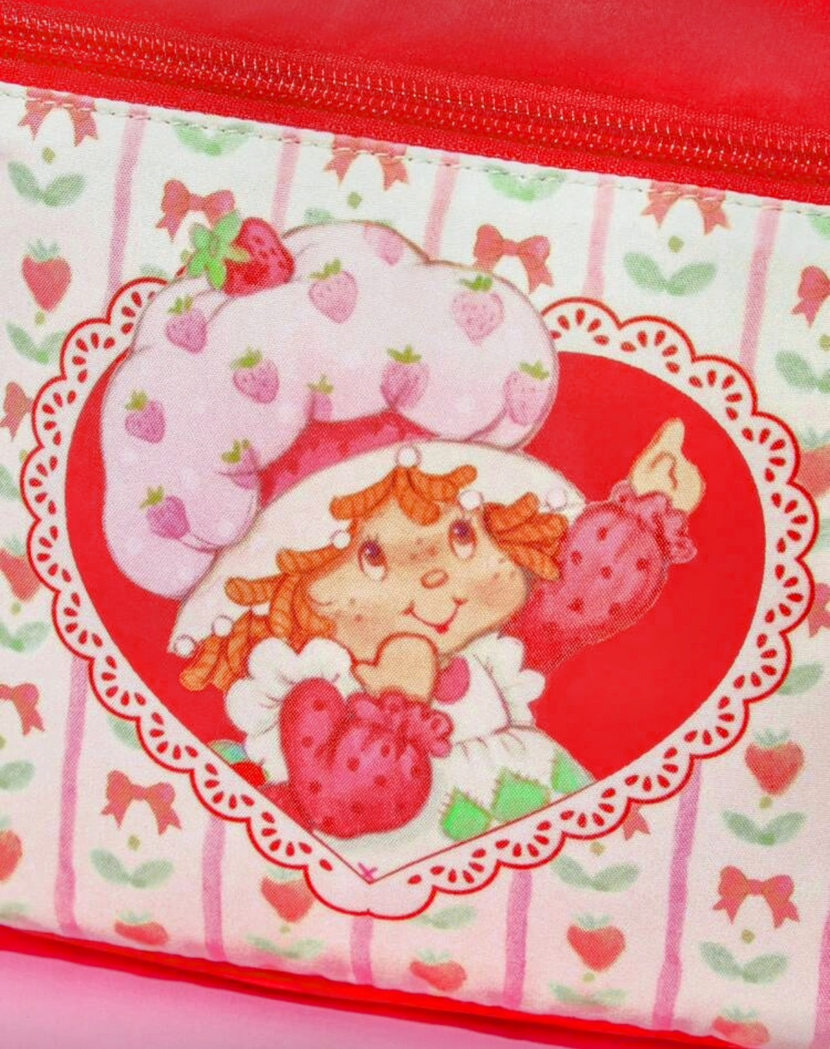 Strawberry Shortcake Bow Decor Beauty Bag