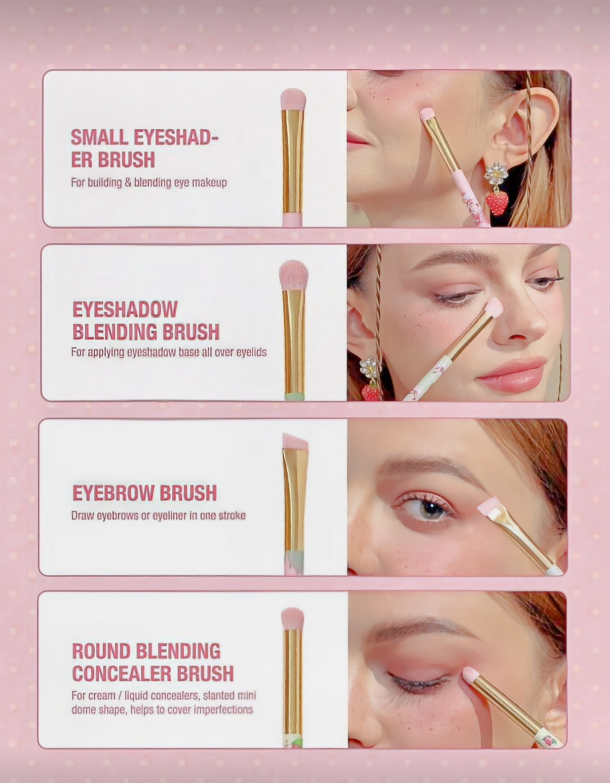 Strawberry Shortcake 4‑Piece Eye Makeup Brush Set