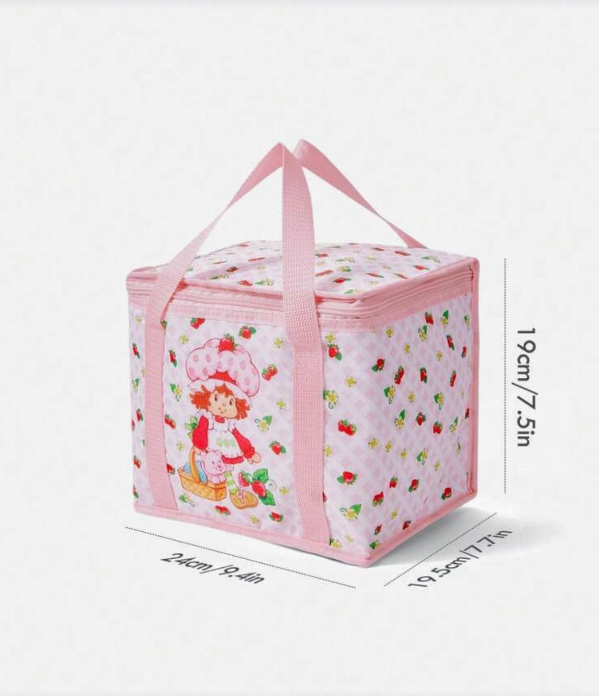 Strawberry Shortcake Cooler Bag – White & Pink 🍓
