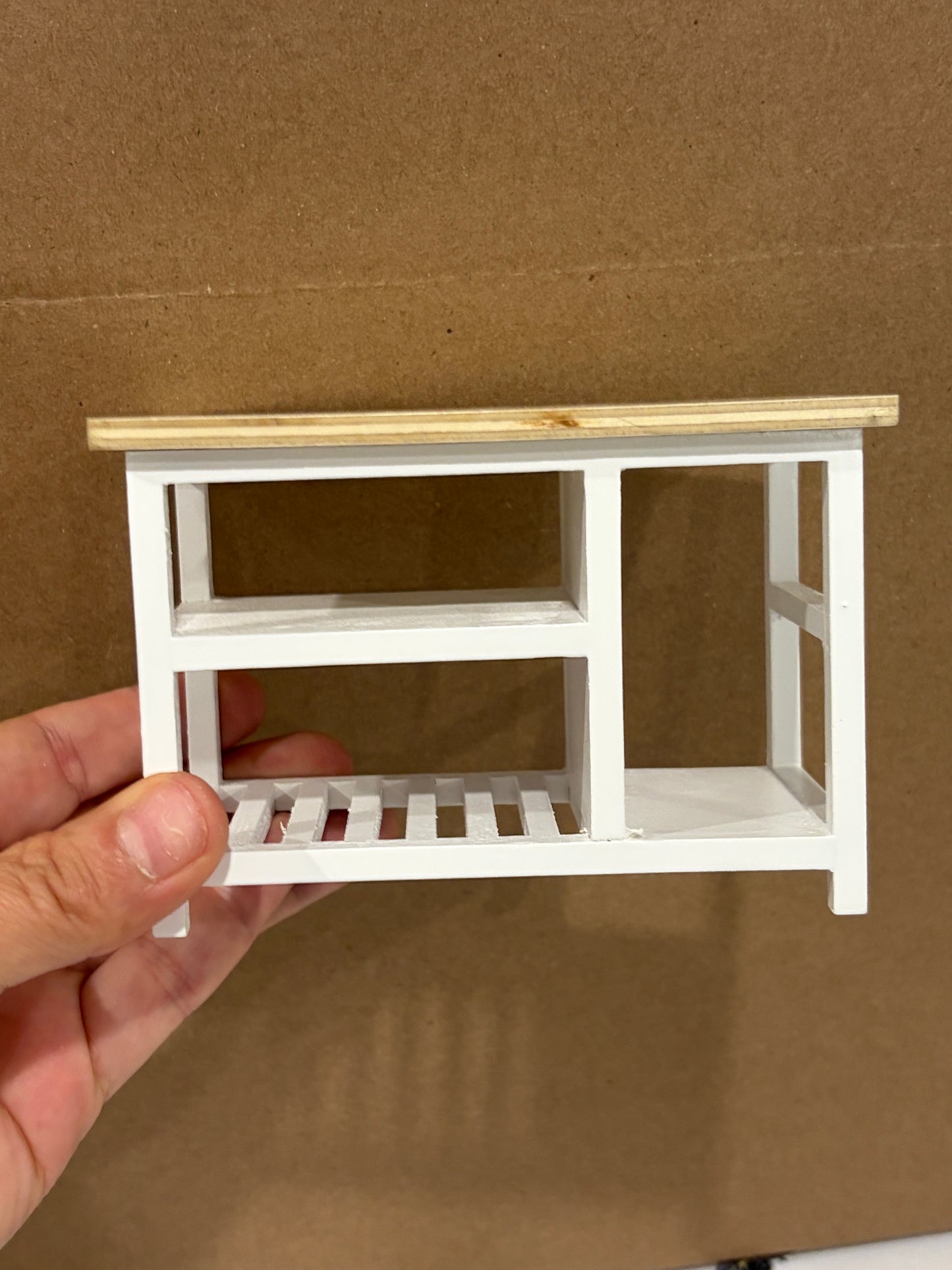 1:12 Scale Miniature Farmhouse Kitchen Island