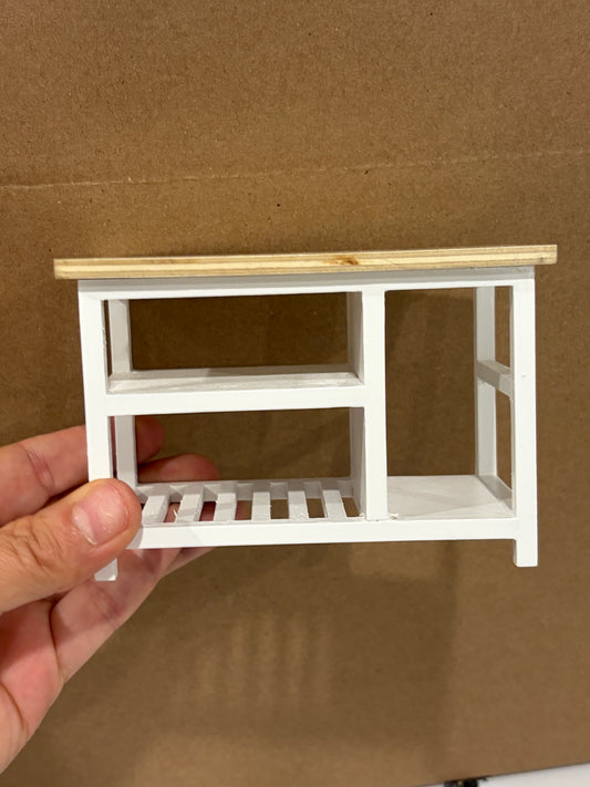 1:12 Scale Miniature Farmhouse Kitchen Island