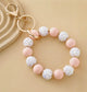 Bohemian Marble Silicone Bead Bag Charm (Pink)