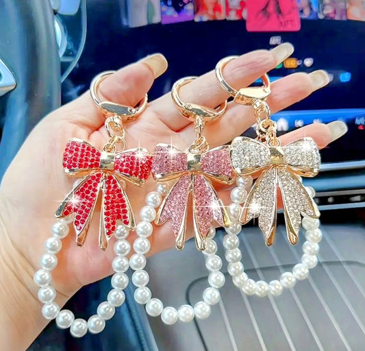 Rhinestone Bowknot Bag Charm