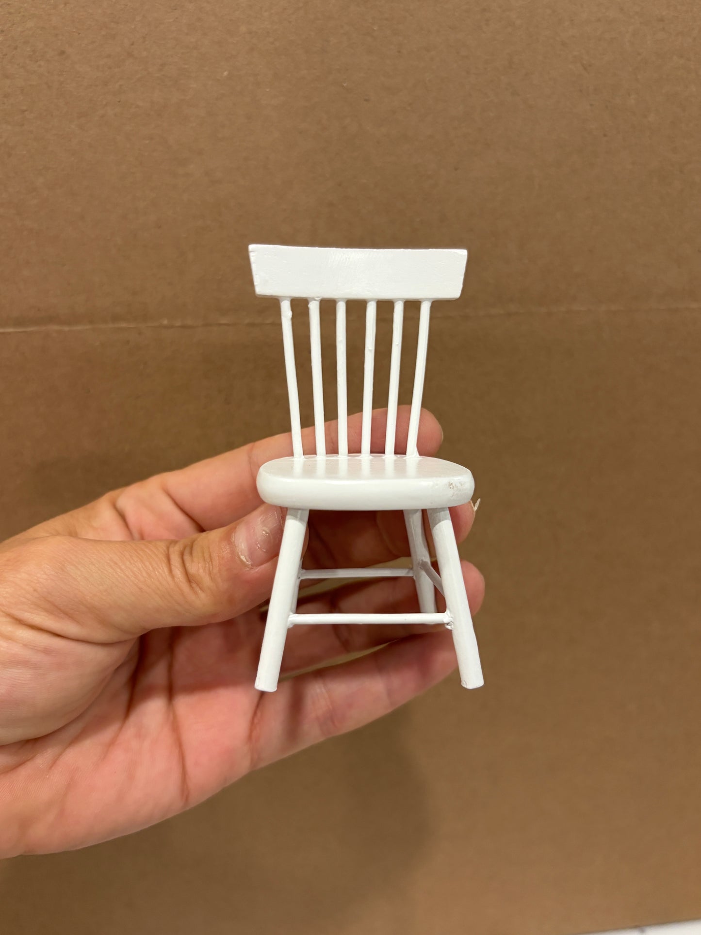 1:12 Scale Miniature White Round Dining Table & 2 Chairs Set