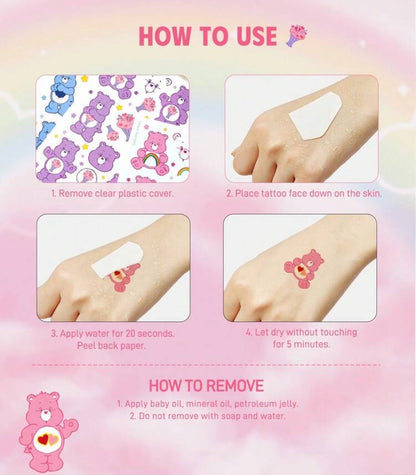 Care Bears Temporary Tattoos – 4 Sheet Pack