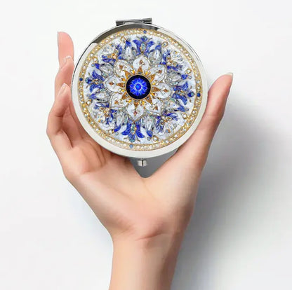 Elegant Blue Floral and Gemstone