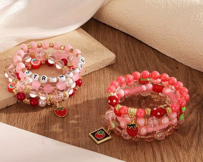 Strawberry beaded bracelets