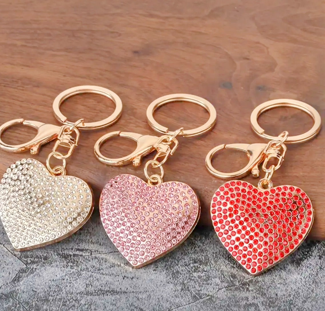 Fashion Rhinestone Heart-Shaped Bag Charm