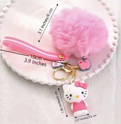 Cute Hello Kitty Plush Doll Keychain – Kawaii Bag & Backpack Charm