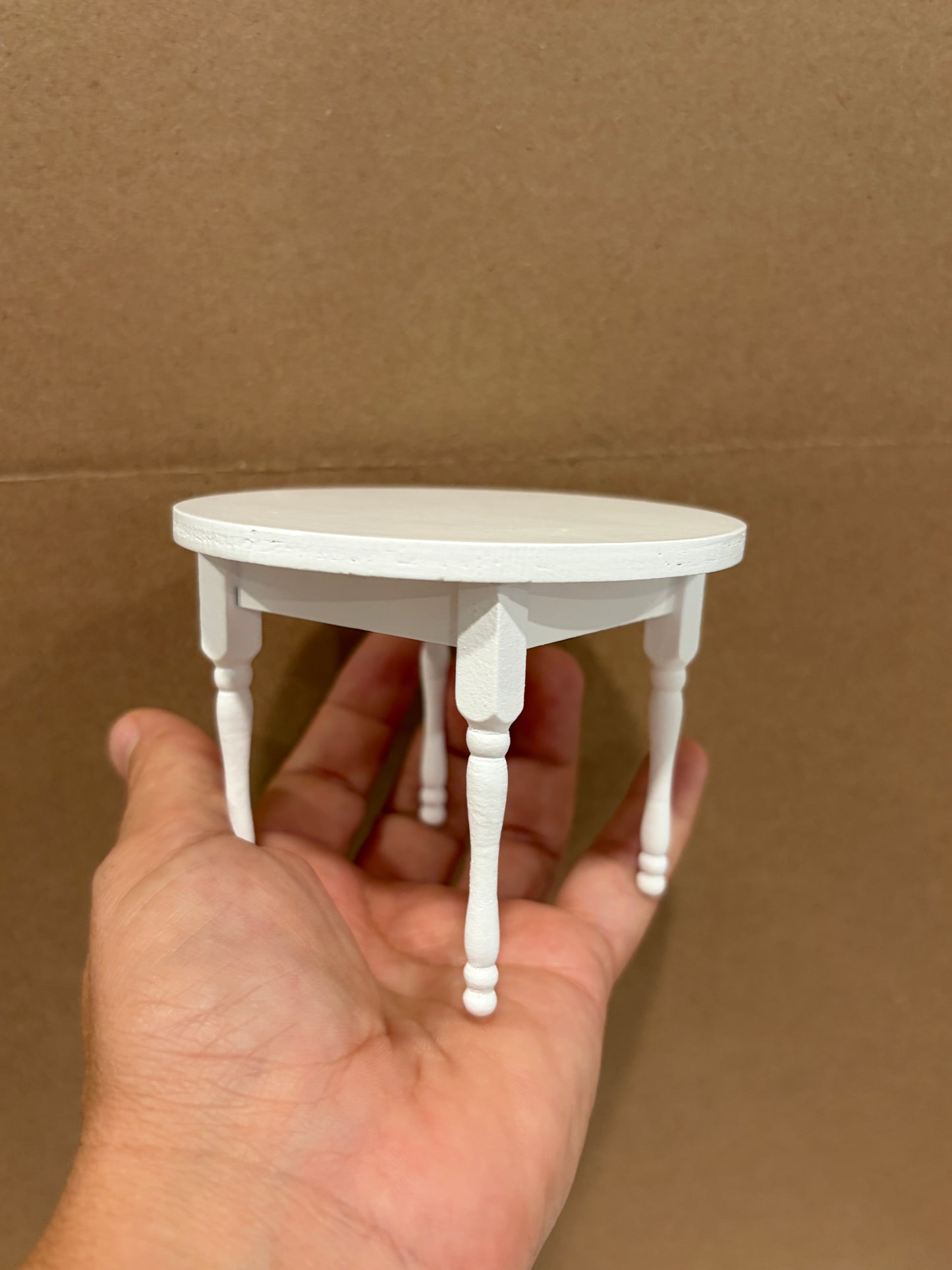 1:12 Scale Miniature White Round Dining Table & 2 Chairs Set