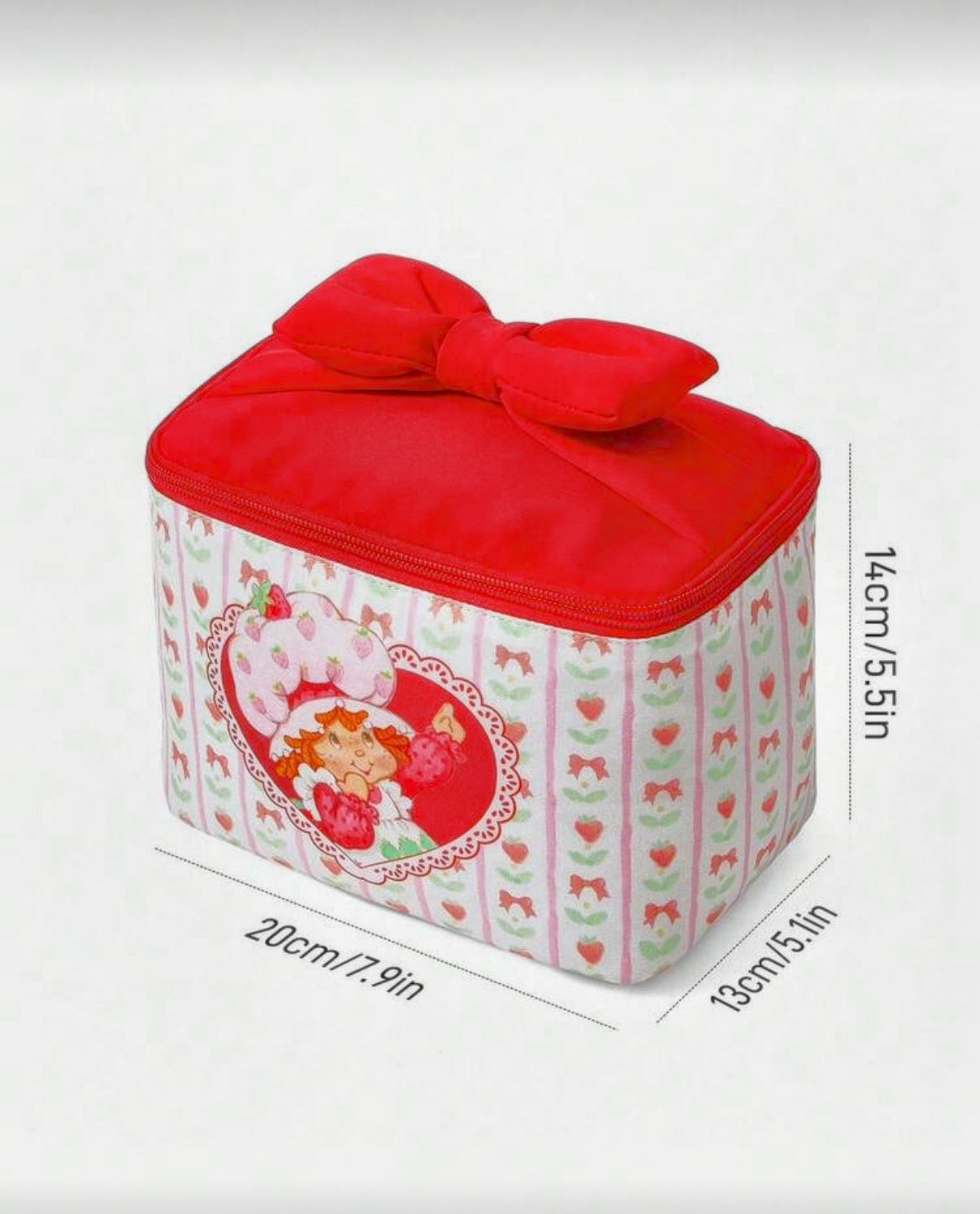 Strawberry Shortcake Bow Decor Beauty Bag