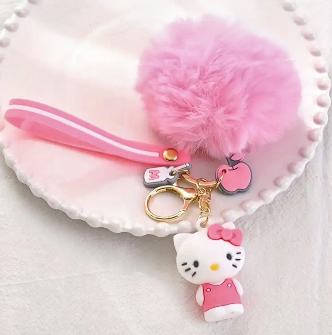 Cute Hello Kitty Plush Doll Keychain – Kawaii Bag & Backpack Charm