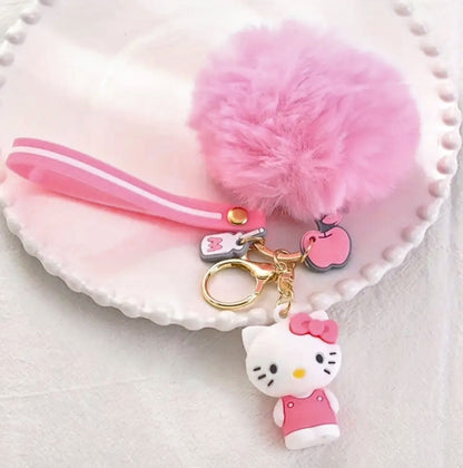 Cute Hello Kitty Plush Doll Keychain – Kawaii Bag & Backpack Charm