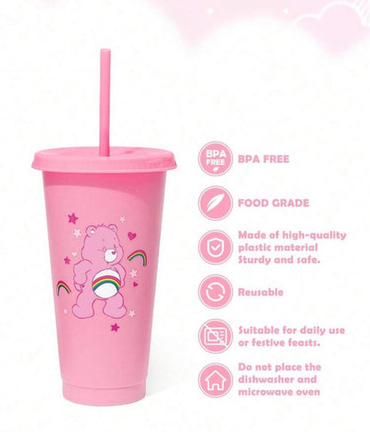 Care Bears Plastic Drinking Cups with Lids & Straws