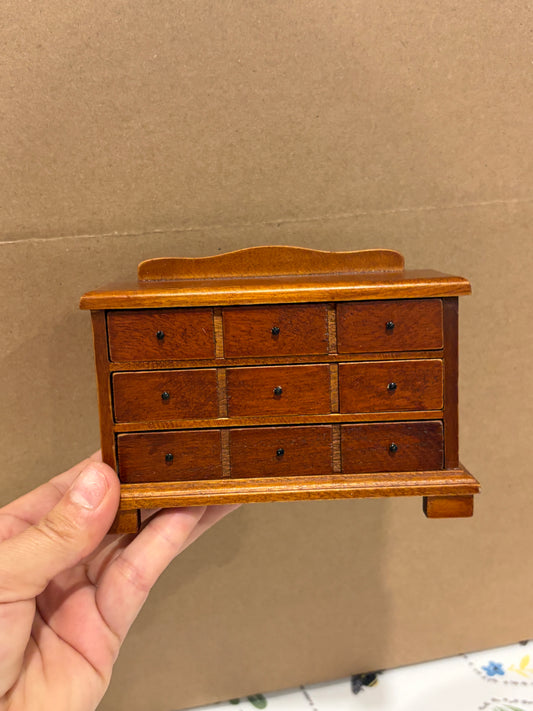 1:12 Scale Miniature Antique 9-Drawer Apothecary Chest