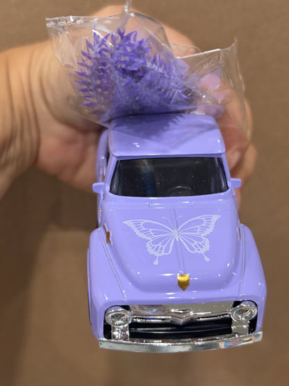 💜 Miniature Lavender Flower Market Pickup Truck