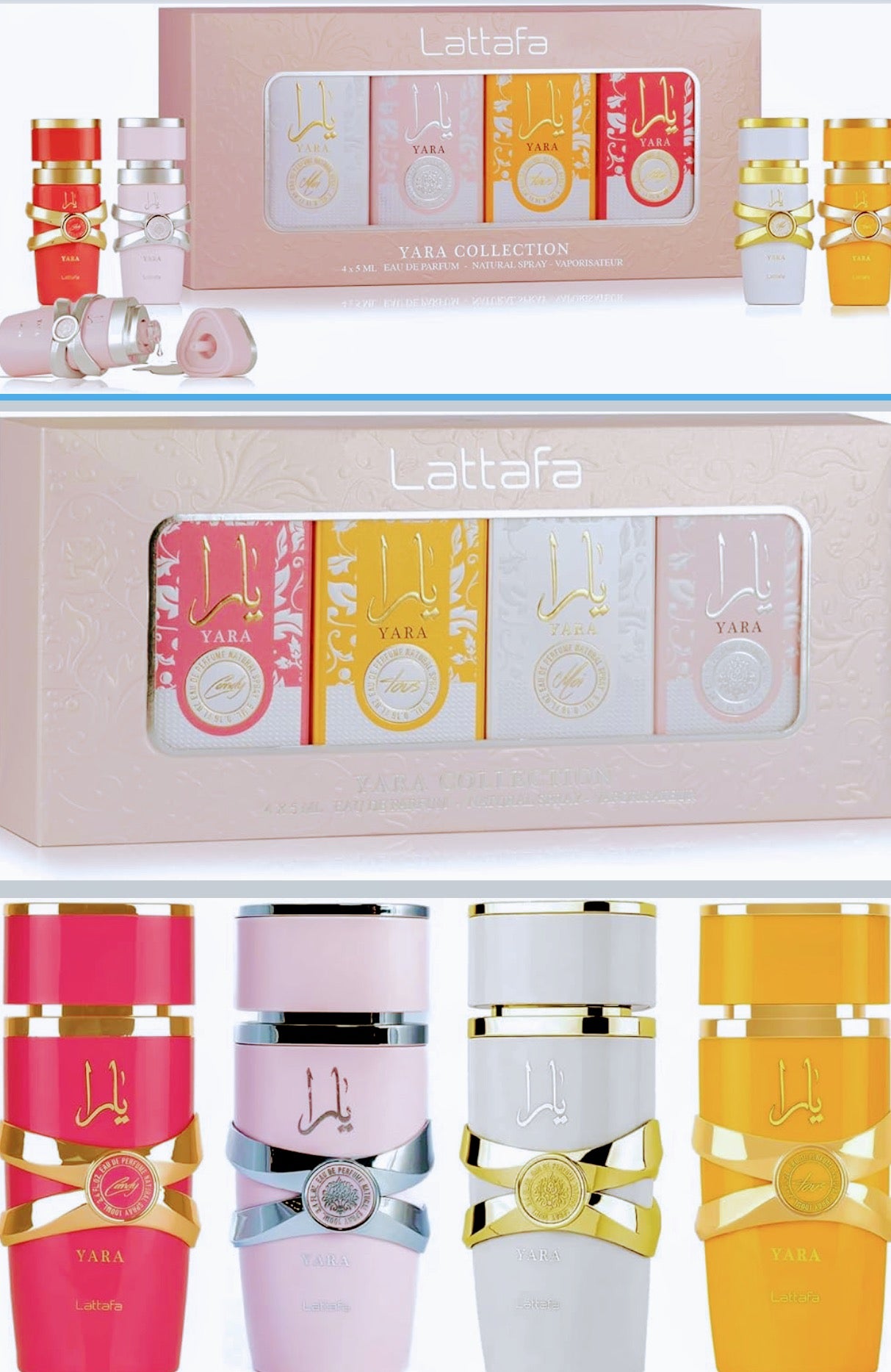 Lattafa Yara Miniature Discovery Perfume Gift Set – 4 × 5 mL EDP