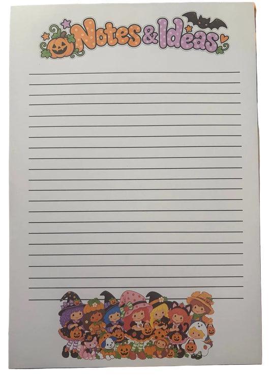 Halloween Notes and Ideas lined notepad page