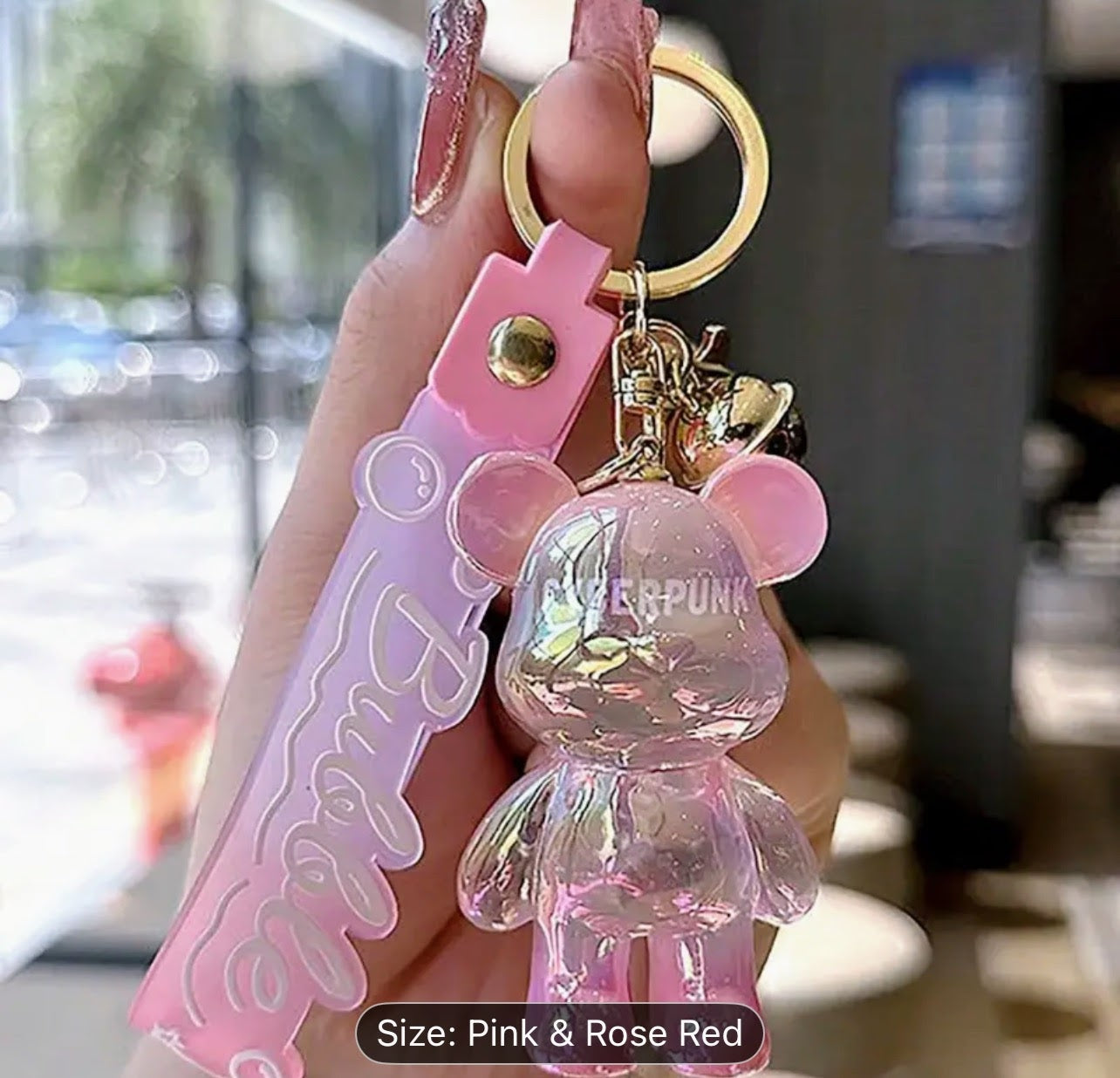 Cyberpunk Bear Gradient Keychain Charm