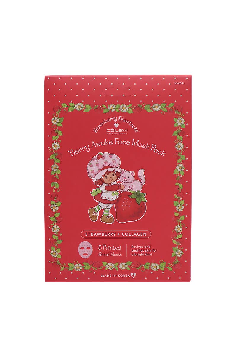 Strawberry Shortcake  - Strawberry + Collagen Sheet Mask - 5 pcs Set