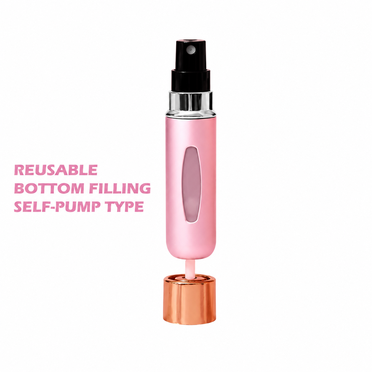 Strawberry Shortcake 5 mL bottom-fill atomizer on white