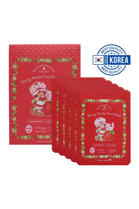 Strawberry Shortcake  - Strawberry + Collagen Sheet Mask - 5 pcs Set