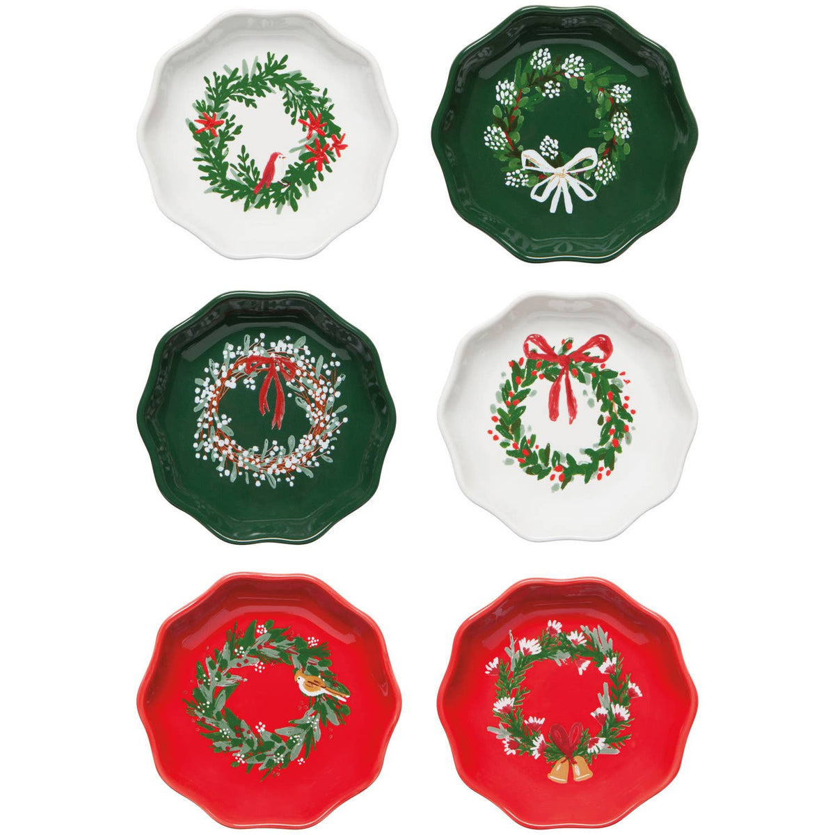 Wreaths Shaped Christmas Trinket Trays