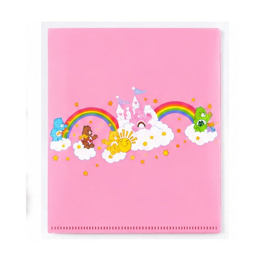 Care Bears pink A4 tabbed file folder back view