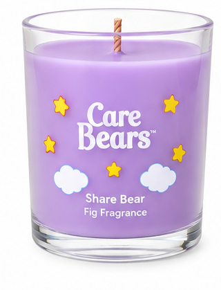 Care Bears Share Bear purple scented candle back