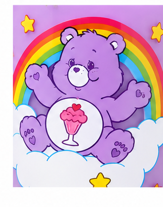 Care Bears Share Bear purple scented candle close-up