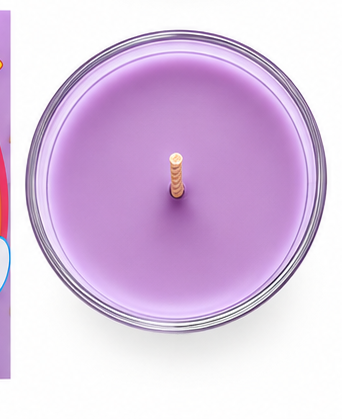 Care Bears Share Bear purple scented candle top view