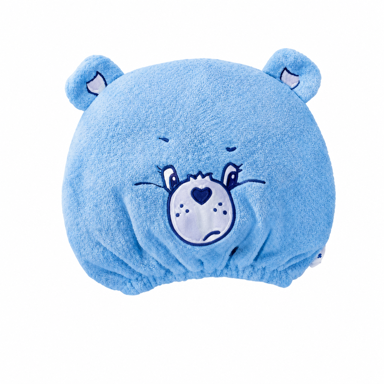 Care Bears embroidered blue dry hair cap front on white