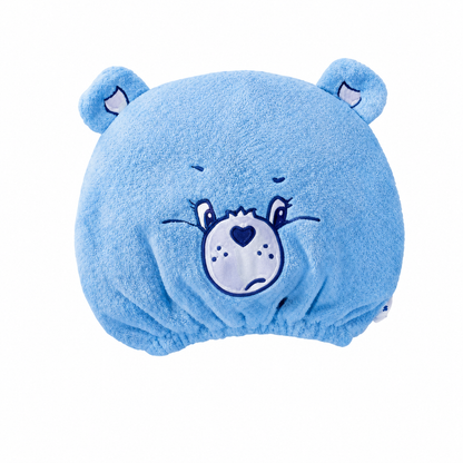Care Bears embroidered blue dry hair cap front on white