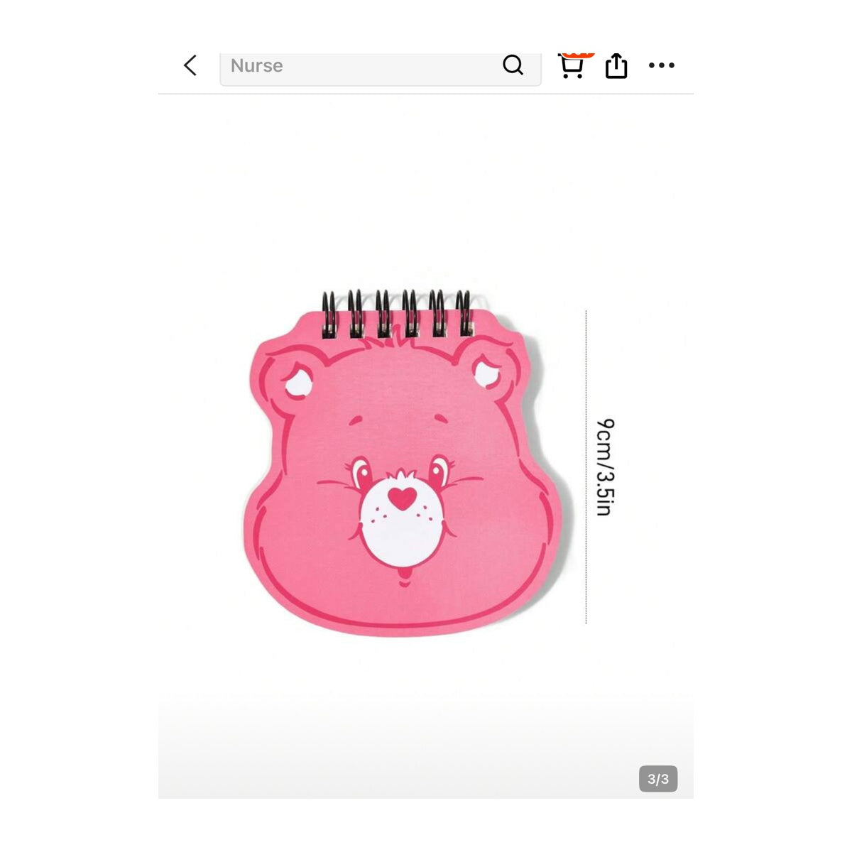 Care Bears Love Bear mini spiral notebook - pink