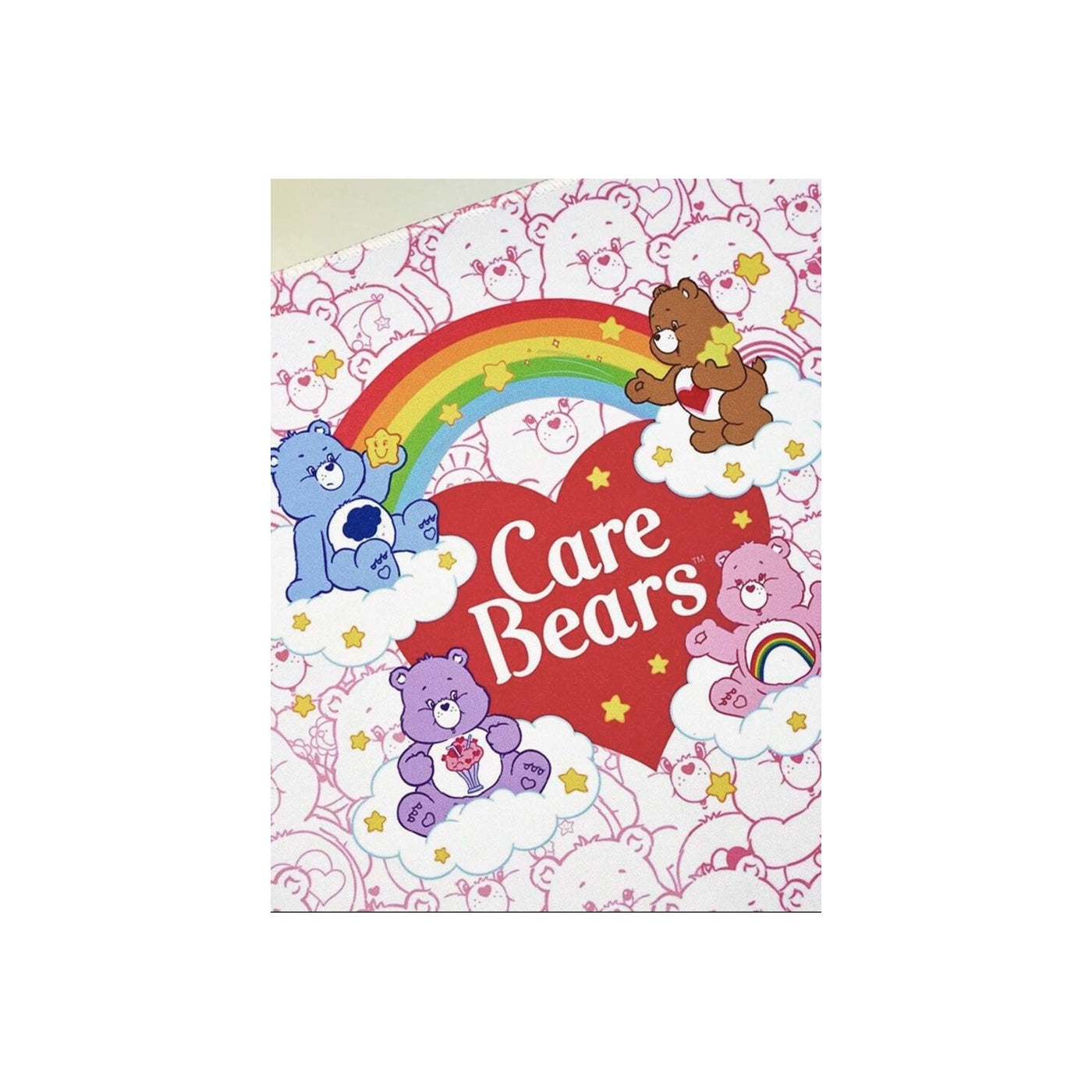 Care Bears rainbow heart artwork close-up
