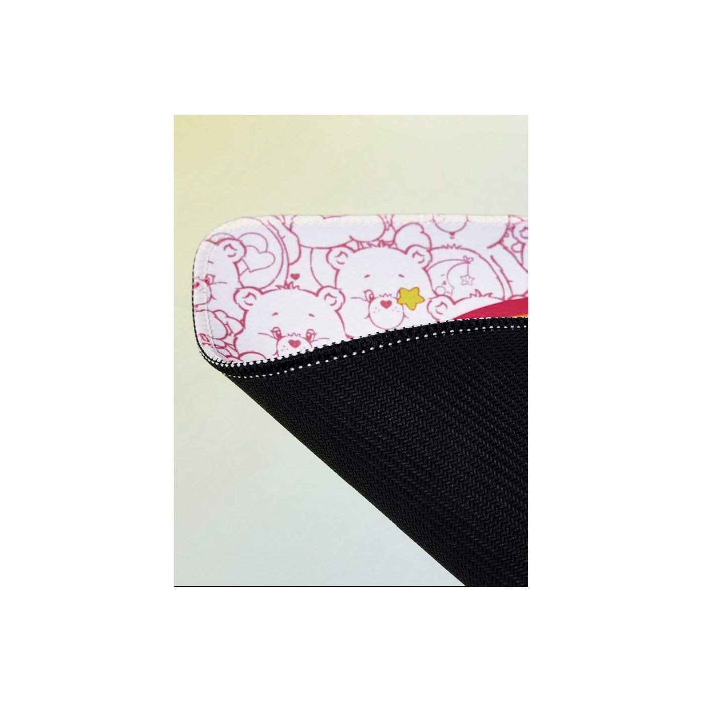 Care Bears mouse pad black non-slip backing close-up