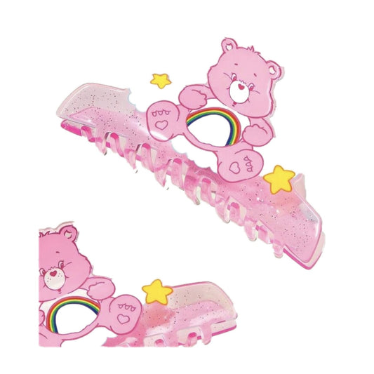 Care Bears pink glitter hair claw clip