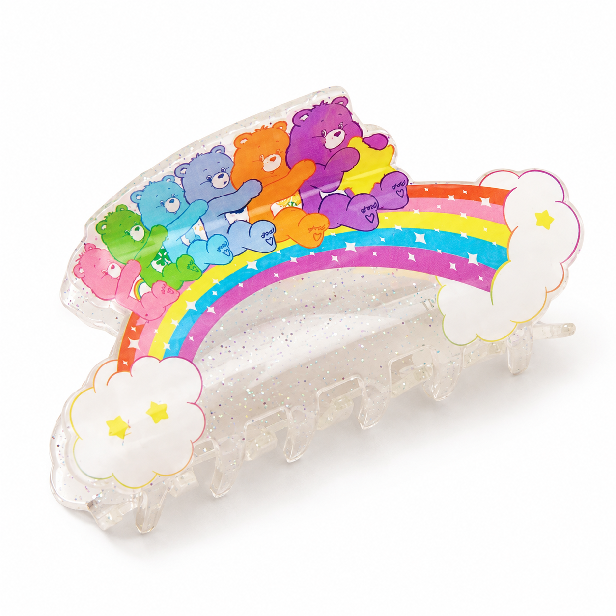Care Bears rainbow acrylic hair claw clip alternate angle