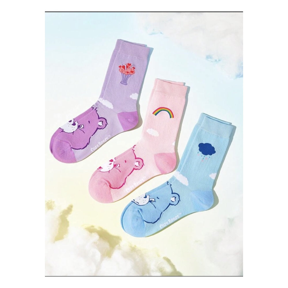 Care Bears socks blue pink and purple colour options