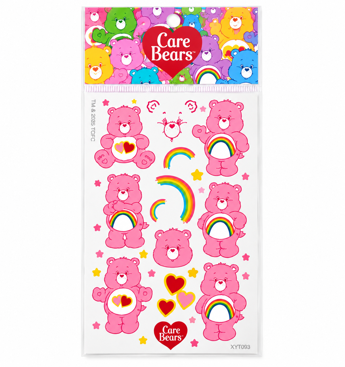 Care Bears temporary tattoo 4-sheet pack on white background