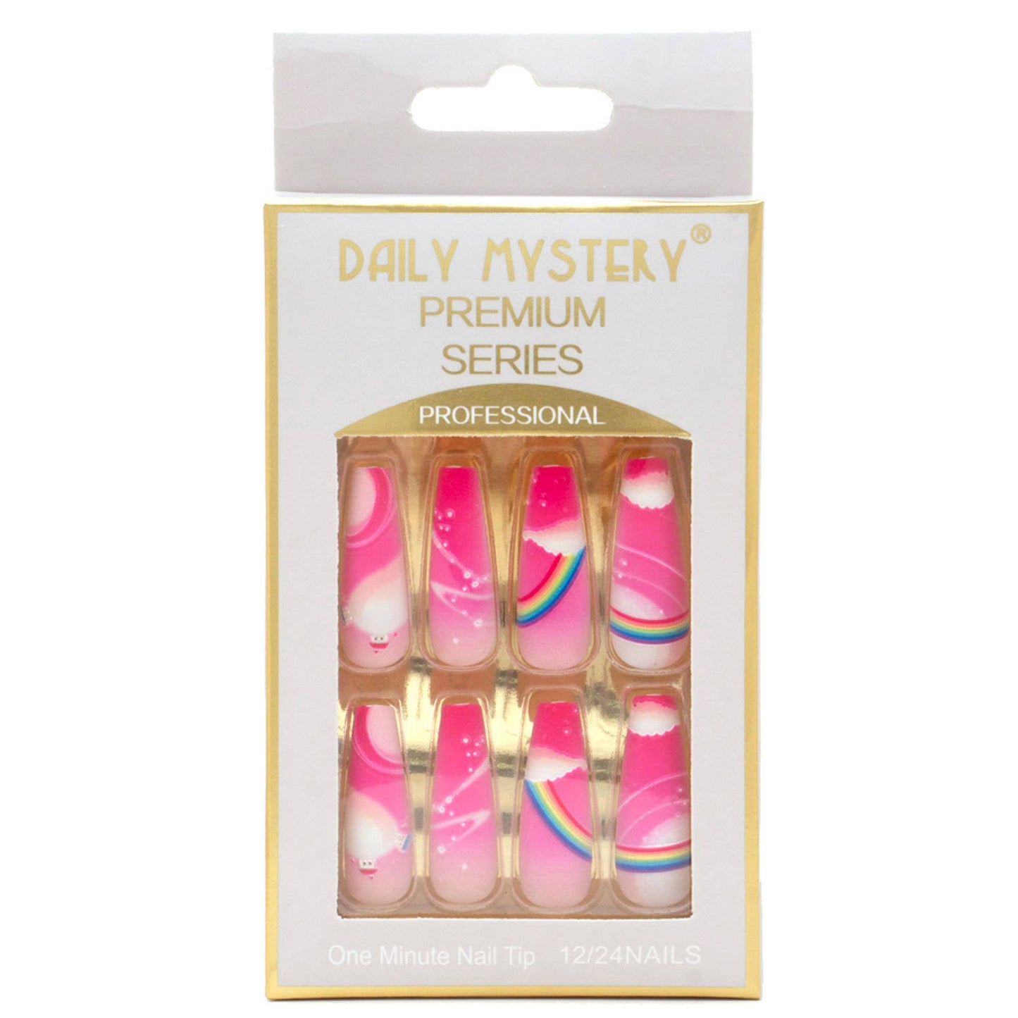 Pink & Rainbow Press-On Nails