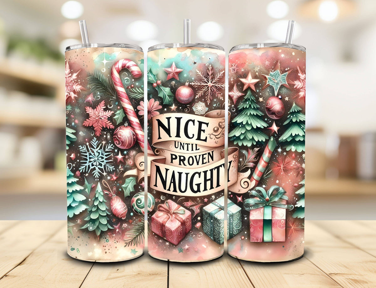 Naughty Nice Tumbler, 20oz. Stainless Steel